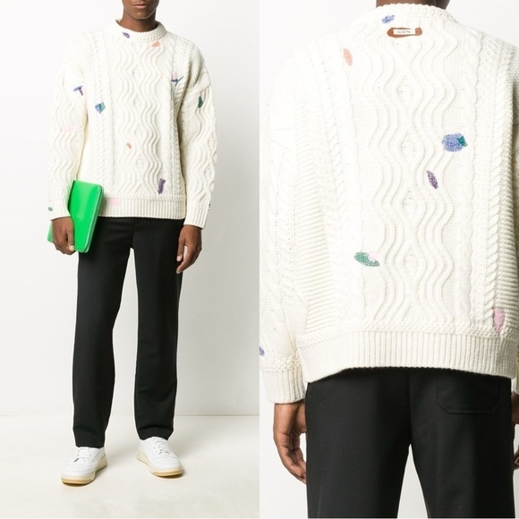 ADER ERROR embroidered cable-knit jumper - Picture 2 of 8